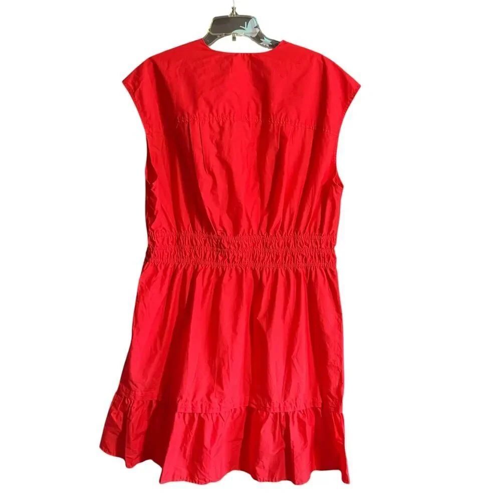 Nicole Miller New York Red Cotton Ruffle Hem Dress Plus Size 1X - Picture 7 of 9